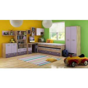 ArtCross Detská izba KITTY 1 Farba: Dub sonoma svetlá / levanduľa / fialová vyobraziť