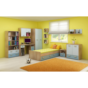 ArtCross Detská izba KITTY 2 Farba: Dub sonoma svetlá / blankytná / modrá vyobraziť