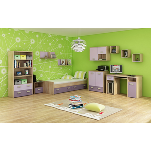 ArtCross Detská izba KITTY 3 Farba: Dub sonoma svetlá / levanduľa / fialová vyobraziť