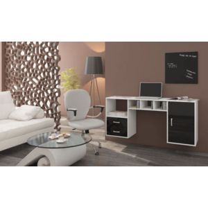 ArtCross Závesný PC stolík Hanger Farba: Biela / čierny lesk vyobraziť
