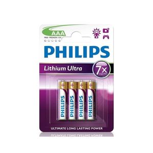 Philips Philips FR03LB4A/10 - 4 ks Lithiová batéria AAA LITHIUM ULTRA 1, 5V 800mAh vyobraziť