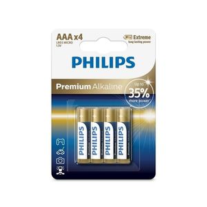 Philips Philips LR03M4B/10 - 4 ks Alkalická batéria AAA PREMIUM ALKALINE 1, 5V 1320mAh vyobraziť