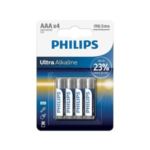 Philips Philips LR03E4B/10 - 4 ks Alkalická batéria AAA ULTRA ALKALINE 1, 5V 1250mAh vyobraziť