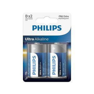 Philips Philips LR20E2B/10 - 2 ks Alkalická batéria D ULTRA ALKALINE 1, 5V 15000mAh vyobraziť