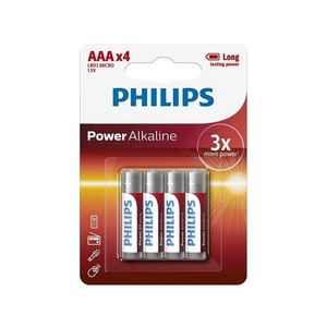 Philips Philips LR03P4B/10 - 4 ks Alkalická batéria AAA POWER ALKALINE 1, 5V 1150mAh vyobraziť