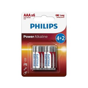 Philips Philips LR03P6BP/10 - 6 ks Alkalická batéria AAA POWER ALKALINE 1, 5V 1150mAh vyobraziť