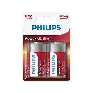 Philips Philips LR20P2B/10 - 2 ks Alkalická batéria D POWER ALKALINE 1, 5V 14500mAh vyobraziť