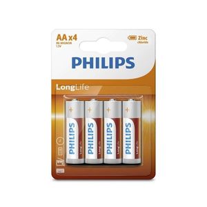 Philips Philips R6L4B/10 - 4 ks Zinkochloridová batéria AA LONGLIFE 1, 5V 900mAh vyobraziť
