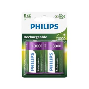 Philips Philips R20B2A300/10 - 2 ks Nabíjacie batérie D MULTILIFE NiMH/1, 2V/3000 mAh vyobraziť
