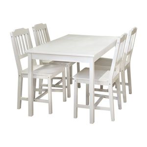 Stôl + 4 stoličky 8849 biely lak vyobraziť