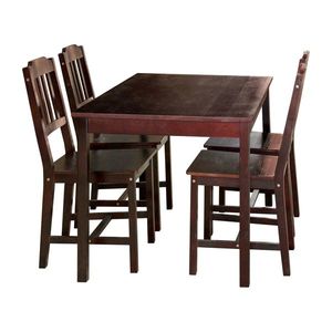 Stôl + 4 stoličky 8849 tmavohnedý lak vyobraziť