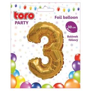 TORO Balónik číslica "3", 30 cm, assort vyobraziť