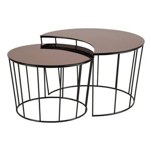 Súprava 2 konferenčných stolíkov v čierno-bronzovej farbe Actona Sunmoon vyobraziť