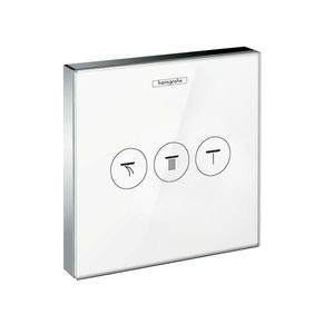 Hansgrohe ShowerSelect Glass - Ventil pod omietku pre 3 spotrebiče, biela/chróm 15736400 vyobraziť