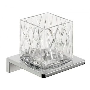 Emco Asio - Nástenný držiak s pohárom, chróm + kryštálové sklo brúsené, 132020401 - produkt z výstavky vyobraziť