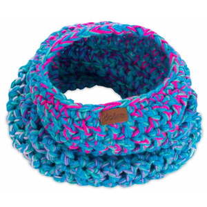 Modrý ručne háčkovaný kruhový šál DOKE Twister vyobraziť