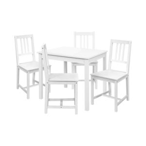 Jedálenský stôl 8842B biely lak + 4 stoličky 869B biely lak vyobraziť