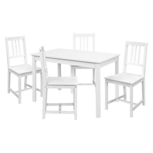 Jedálenský stôl 8848B biely lak + 4 stoličky 869B biely lak vyobraziť