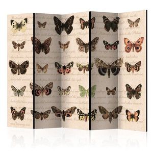 Paraván Retro Style: Butterflies Dekorhome 225x172 cm (5-dielny) vyobraziť