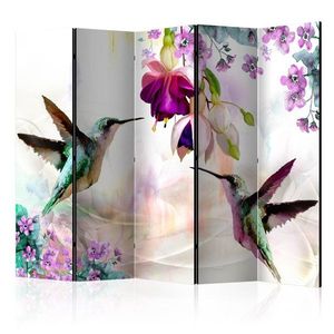 Paraván Hummingbirds and Flowers Dekorhome 225x172 cm (5-dielny) vyobraziť