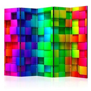 Paraván Colourful Cubes Dekorhome 225x172 cm (5-dielny) vyobraziť