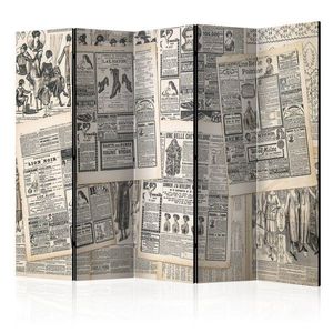 Paraván Vintage Newspapers Dekorhome 225x172 cm (5-dielny) vyobraziť