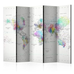 Paraván White-colorful world map Dekorhome vyobraziť