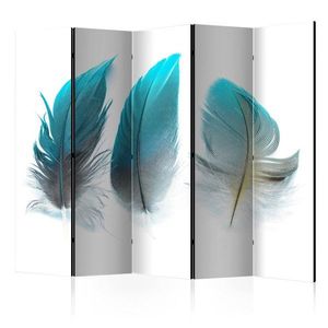 Paraván Blue Feathers Dekorhome 225x172 cm (5-dielny) vyobraziť