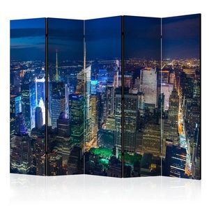 Paraván Manhattan - night Dekorhome 225x172 cm (5-dielny) vyobraziť
