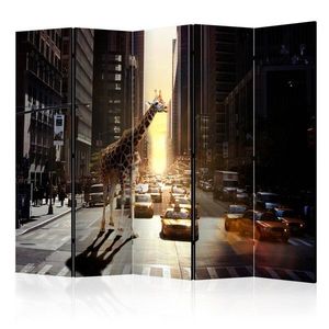 Paraván Giraffe in the Big City Dekorhome 225x172 cm (5-dielny) vyobraziť