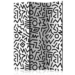 Paraván Black and White Maze Dekorhome 135x172 cm (3-dielny) vyobraziť