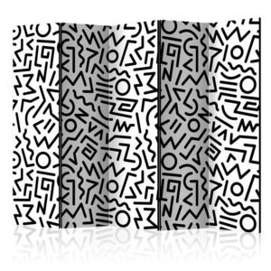 Paraván Black and White Maze Dekorhome 225x172 cm (5-dielny) vyobraziť