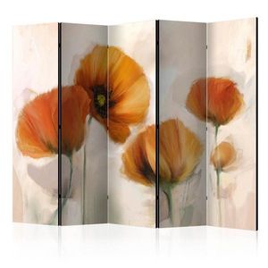Paraván poppies - vintage Dekorhome 225x172 cm (5-dielny) vyobraziť