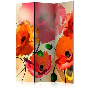 Paraván Velvet Poppies Dekorhome 135x172 cm (3-dielny) vyobraziť
