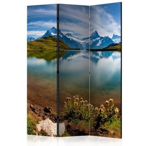 Paraván Lake with mountain reflection Switzerland Dekorhome 135x172 cm (3-dielny) vyobraziť