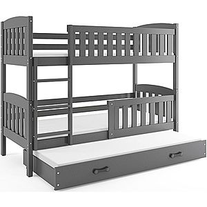BMS Detská poschodová posteľ KUBUŠ 3 s prístelkou / sivá Farba: Sivá / sivá, Rozmer.: 190 x 80 cm vyobraziť