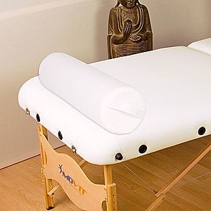 MOVIT Vankúš pre masážny stôl biely kožený 68 valec vyobraziť