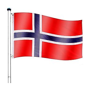 Vlajkový stožiar vrátane vlajky Nórsko - 650 cm vyobraziť
