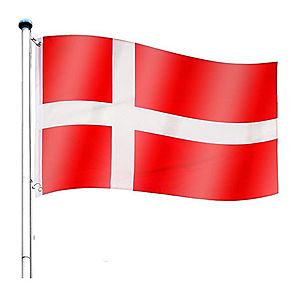Vlajkový stožiar vrátane vlajky Dánsko - 650 cm vyobraziť