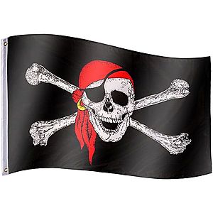 Pirátska vlajka Jolly Roger - 120 cm x 80 cm vyobraziť
