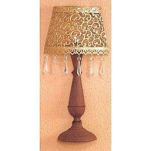 Nástenná dekoratívna kovová lampa zlatá/hnedá vyobraziť