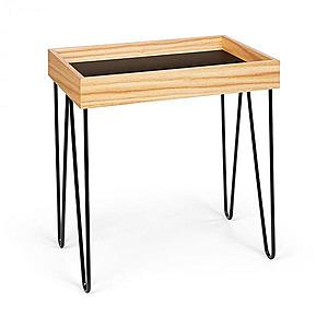 Besoa Little Lyon, konferenčný stolík, melamin/MDF s dubovou dyhou, oceľový rám, čierny vyobraziť