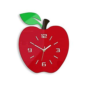 Nástenné hodiny Apple červené vyobraziť