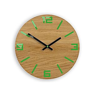 Nástenné hodiny Arabic hnedo-zelené vyobraziť
