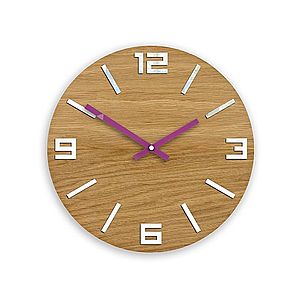 Nástenné hodiny Arabic Wood hnedo-fialové vyobraziť