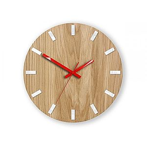 Nástenné hodiny Simple Oak hnedo-červené vyobraziť