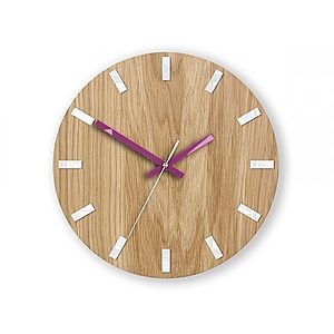Nástenné hodiny Simple Oak hnedo-fialové vyobraziť