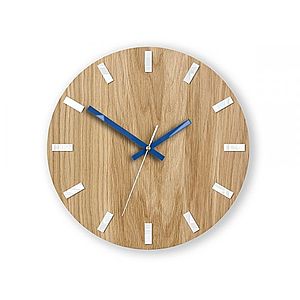 Nástenné hodiny Simple Oak hnedo-modré vyobraziť