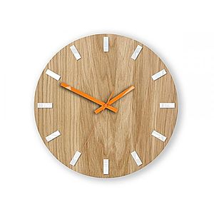 Nástenné hodiny Simple Oak hnedo-oranžové vyobraziť