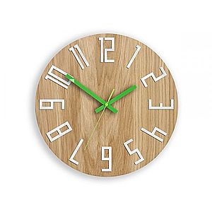 Nástenné hodiny Slim hnedo-zelené vyobraziť